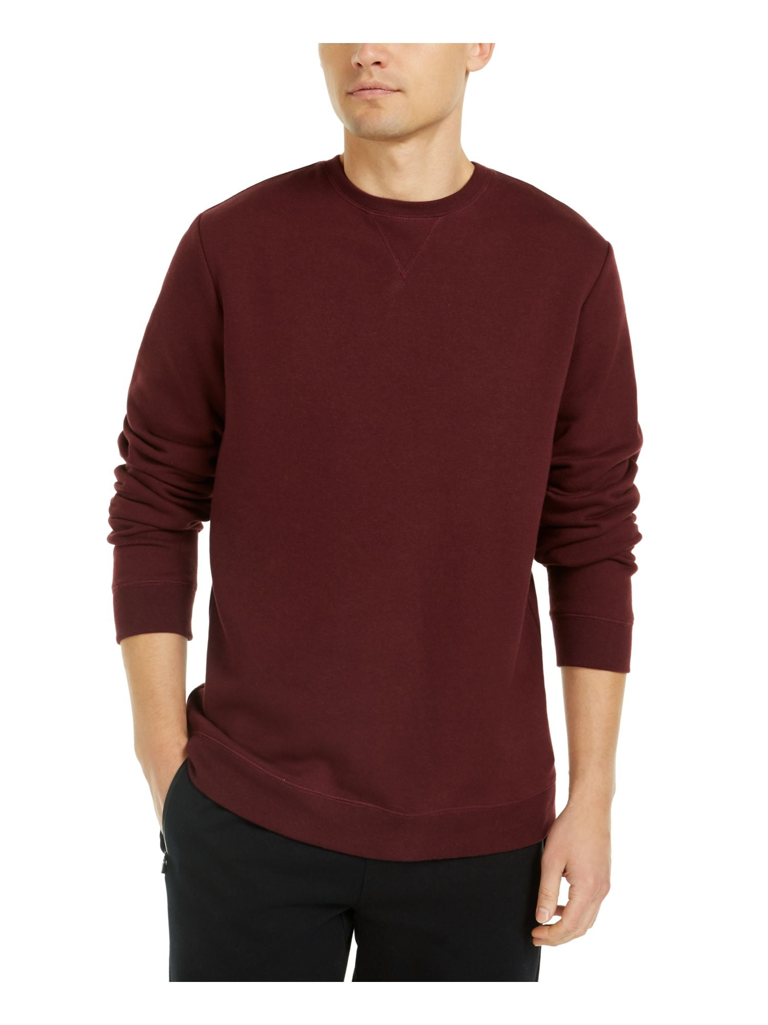 men's burgundy crew neck sweater