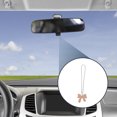 thumbnail image 3 of 1 Pcs Rhinestones Bow inlaid with Rhinestones Car Rear View Mirror Pendant Accessories Car Hanging Ornament Champagne, 3 of 6