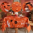 thumbnail image 3 of Holloween Tablecloth for Rectangle Tables - Spillproof and Wrinkle Resistant Polyester Oblong Machine Washable Table Cover for Dining Tables, Parties, and Camping, 60 x 120 Inch, Orange, 3 of 6