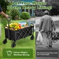 thumbnail image 3 of Firstness Collapsible Wagon Cart, Folding Utility Garden Wagon for Camping Beach Picnic Shopping Sports & Grocery, Black, 3 of 9