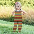 thumbnail image 3 of naisibaby Toddler Girls Summer Sleeveless Casual Romper, New Rainbow Color Stripe Printed Jumpsuit Brown 4T, 3 of 5