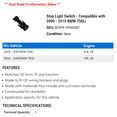 thumbnail image 2 of Stop Light Switch - Compatible with 2006 - 2015 BMW 750Li 2007 2008 2009 2010 2011 2012 2013 2014, 2 of 2