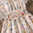 thumbnail image 6 of FYDUU Summer Girls' Dresses Floral A-Line Dress Flutter Sleeve Waist Definition Midi Casual Swing Sundress Elegant Party Wear 10 Years, 6 of 9