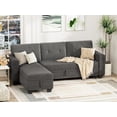 thumbnail image 5 of YESHOMY Sofa Bed Reversible Convertible Sleeper Pull Out Couches with Storage Chaise, Linen Fabric Furniture for Living Room, Bedroom, Apartment, Dark Gray, 5 of 10