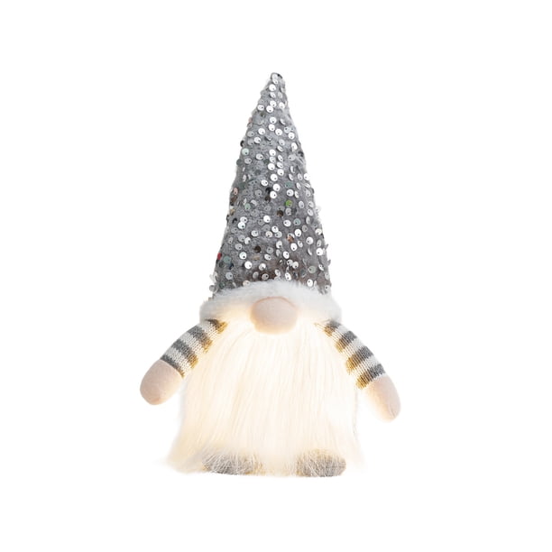 Muñecas navideñas sin rostro decoradas con sombreros de lentejuelas pueden ser lindos adornos de enanos.