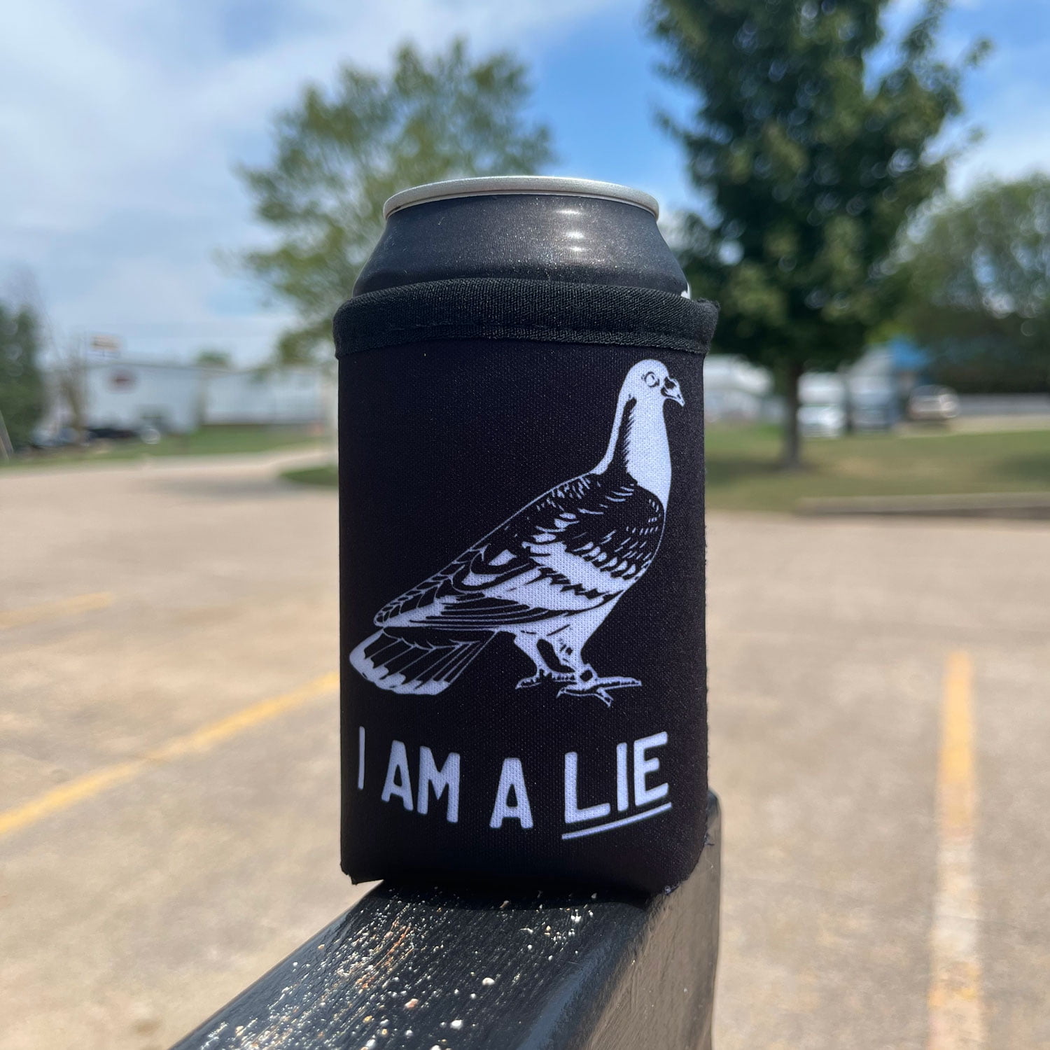 Birds Aren't Real Can Coolers Black 4 Pack BAR I Am A Lie