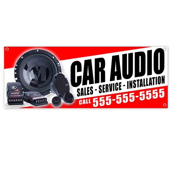 Car Audio Service Install 13 oz Vinyl Banner With Metal Grommets