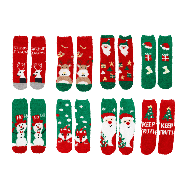 Yoyauz Loose Christmas plush socks for adult women and men as gifts, fluffy holiday winter socks for both men and women