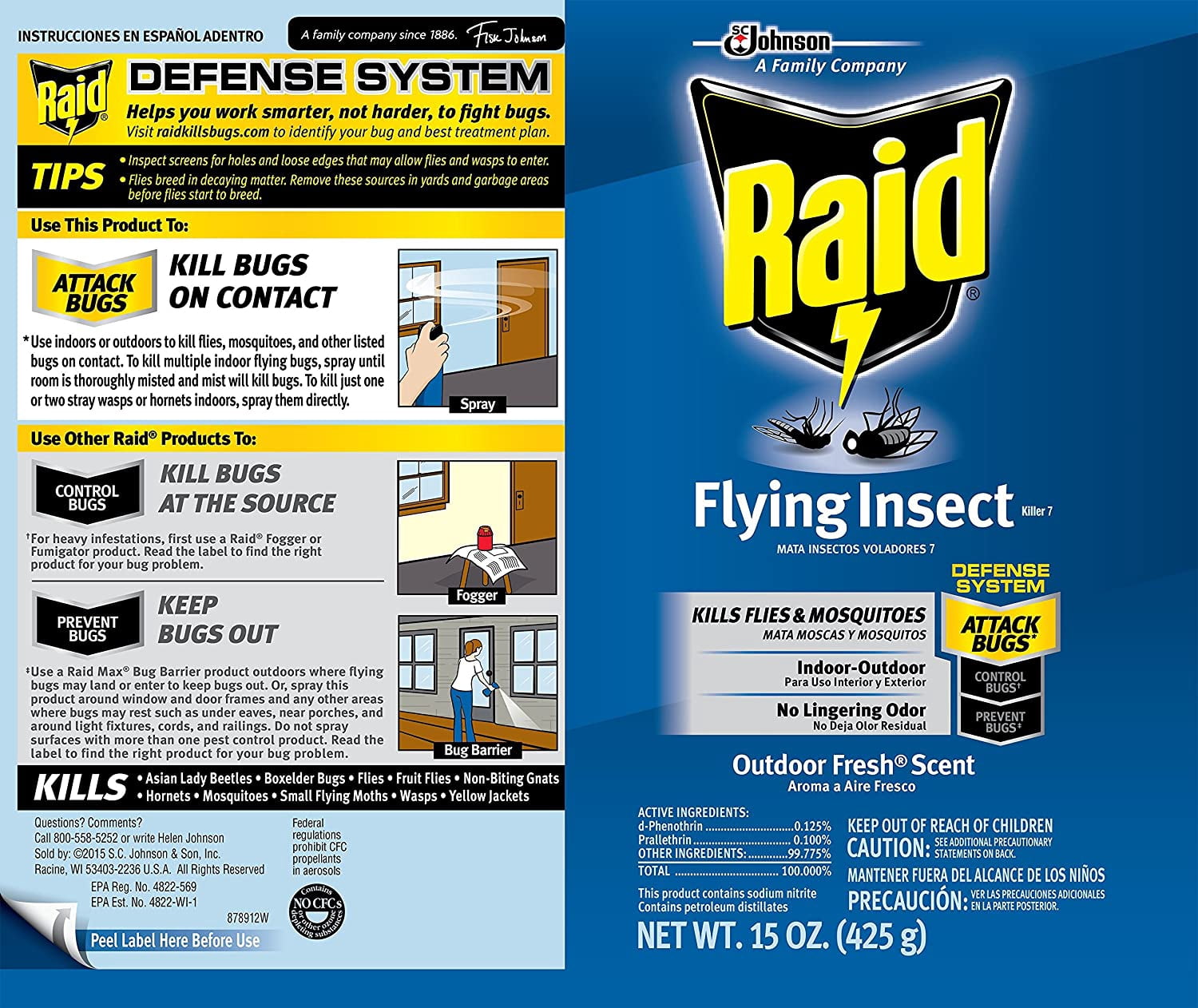 Raid Flying Insect Killer 7, 15 oz (Pack of 6)