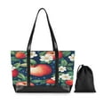 thumbnail image 7 of FORMRS Canvas Laptop Tote Bag for Women with 15.6" Computer Compartments Shoulder Handbag, Blue Apple Pattern, 7 of 7