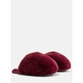 thumbnail image 2 of Joyspun Women’s Faux Fur Puff Scuff Slippers, 2 of 6