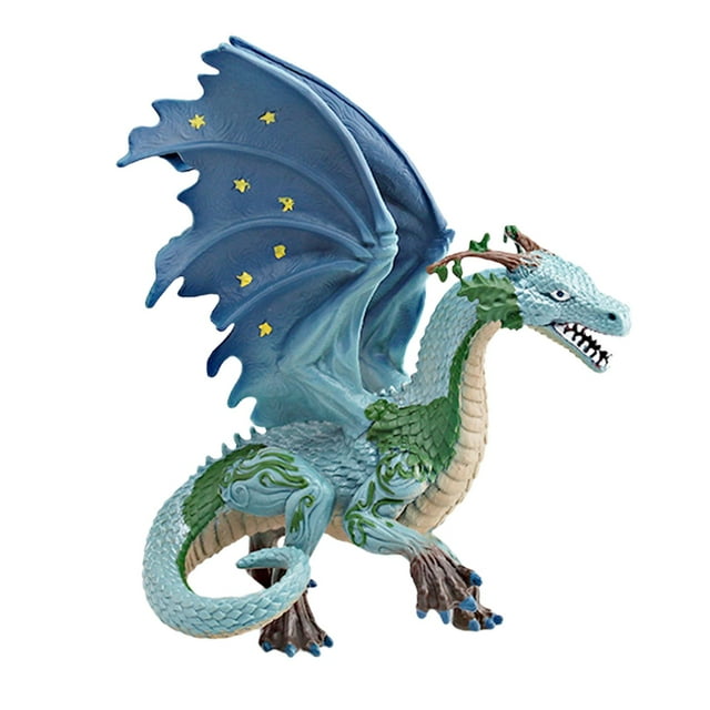Figura coleccionable de dragón de míticas, juguete, estatua de juguete detallada, modelo de dragón para niños y niñas de 4 años en azul