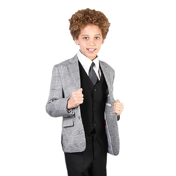 B-101 Black 3pc Compose Suit with Vest By Alberto Nardoni Brand Designer