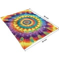 thumbnail image 4 of Colorful Rainbow Tie Dye Spiral Pattern Blanket,Comfortable Soft Flannel Throw Blanket,All Season,Warm Lightweight Blankets for Sofa Bed Couch Living Room Chair,60"x80", 4 of 4