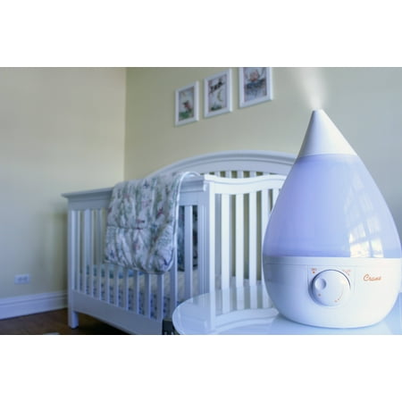 CRANE - 1 Gal. Drop Ultrasonic Cool Mist Humidifier - White