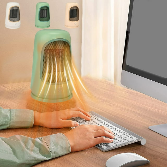 Fiudx Calefactor Compacto, Calentamiento Rápido con Control de Temperatura Inteligente, Protección Contra Sobrecalentamiento y Sobrecarga, Diseño de Bajo Consumo, Uso En Casa y Oficina, Tamaño Compac