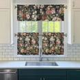 thumbnail image 3 of Pioneer Kitchen Curtains and Valance Set 24 Inch Tier Floral Collection Curtains Small Drapes for Cafe Living Room Bathroom Farmhouse 3 Pieces Set Rod Pocket, 3 of 6