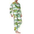 thumbnail image 2 of Susaid Lemon Print Men's Long Sleeve Pajama Set, Two-Piece Button-Down Loungewear PJs Set, Comfortable Sleepwear for Relaxation-Medium, 2 of 7