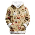 thumbnail image 2 of Vintage Christmas Sweatshirt Hooded Hoody Cozy Pullover Casual Loose Fit Long Sleeve Soft Warm Winter Tops Hoodies for Women Beige L, 2 of 4