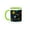 Green/White, variant on 3drose, Astronaut in Space, Rocket, Planets, and Stars, Primary Colors, 11oz Two-tone Black Mug