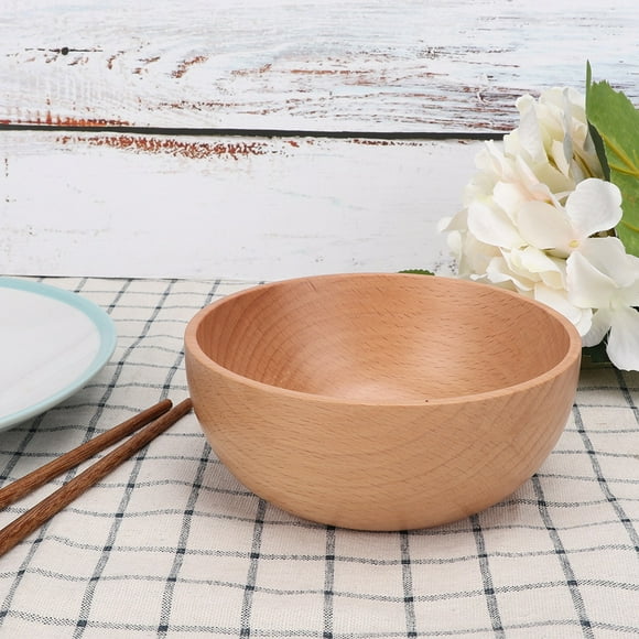 Salad Bowls Set Wood Bowl, Bowl, Durable Wood Salad Bowl Food Rice For Soup Salad Large 14 X 6cm