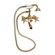 thumbnail image 2 of Sistema de ducha de latón antiguo, rociador de ducha de mano de latón montado en la pared con manija en cruz, juego de grifería de bañera, juego de accesorios dorado, 2 of 14