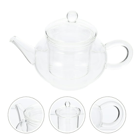 Sparsain Clear Glass Teapot for Home, Heat Resistant Teapot with Infuser for Home and Office