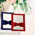 thumbnail image 4 of 25-Pack Red Bow Ribbon Invitation Set with Envelopes, Blank Inner Cards, Outer Shells & Ribbons - Romantic Elegant Design for Weddings, Birthdays, Parties - 250g Specialty Paper, Fashion Style,, 4 of 6