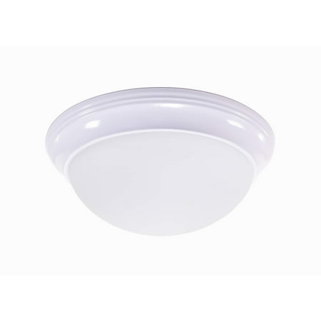 

CORAMDEO 11 Inch LED Decorative Flush Mount Ceiling Fixture Color Switch Built in LED gives 125W of Light from 16.4W of power 1150 Lumen Dimmable White Finish w/Frosted Glass (C012-93050LED-WH)
