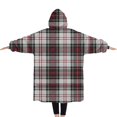 thumbnail image 2 of Oversized Wearable Blanket Hoodie,Gray Red Plaid Checkered Pattern Sherpa Blanket Hoodie with Super Pockets,Super Warm Fuzzy Pullover for Women & Men, 2 of 6