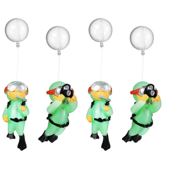 unbranded 4 pcs Fish Tank Diver Decoration Floating Diver Ornaments Fish Tank Scene Accessories Glow in the Dark