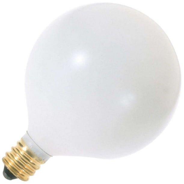 Satco A3924 15W 130V Globe G16.5 Satin White E12 Candelabra Base Incand