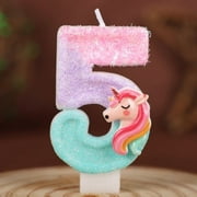 Xiao Hang 0-9 Number Cartoon Unicorn Digital Candles for Kids Birthday Party Festival Cake Decoration Atmosphere Props Fun Themed Candle