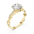 thumbnail image 2 of Zuwelria 2.08 CTW Round Shape | D/VVS1 Moissanite Diamond Engagement Ring - Promise Rings for Women | Solid 18K Yellow Gold Plated Silver Size 6, 2 of 9