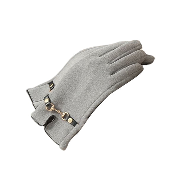 Jumpingount Guantes Mujer Cadena Encantadora Cálido Ligero Manoplas Colores Sólidos Pantalla Táctil Palma Protección Invierno Exterior Interior guantes y mitones Gris Jumpingount AP014387-03