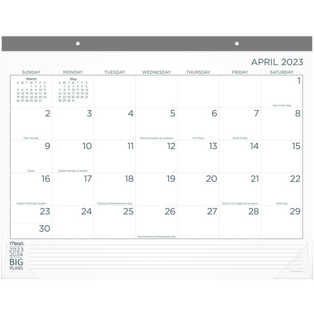 Mead BIG PLANS Academic 20232024 Monthly Desk Pad Calendar Standard 21