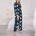 thumbnail image 5 of Wukai Glowing Butterfly Print Women's Pajama Set - Soft Long Sleeve Sleepwear for Comfort and Style-, 5 of 9