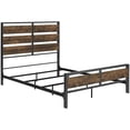 thumbnail image 3 of Pemberly Row Queen Metal and Wood Plank Panel Bed in Brown, 3 of 5
