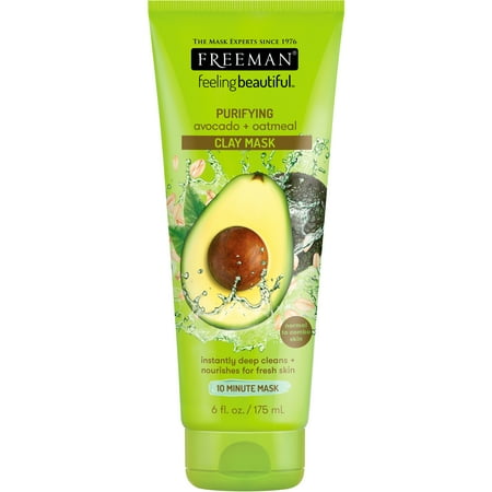 Freeman Feeling Beautiful Clay Face Mask, Purifying Avocado + Oatmeal, 6 fl (Best Face Mask For Dry Skin And Wrinkles)