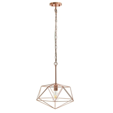 

Lalia Home 1 Light 16 Modern Metal Wire Paragon Hanging Ceiling Pendant Fixture - Rose Gold
