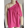 thumbnail image 2 of Blusa sin mangas con cordones y pliegues en el busto para mujer, color rosa, talla M Blusa de verano con lazo, 2 of 4