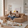 thumbnail image 4 of Leumius 130" U Shaped Sectional Couches with Chaise,Modern Deep Seat Boneless Corduroy Cloud Modular Sofa for Living Room,Brown, 4 of 8