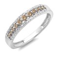 thumbnail image 1 of 0.25 Carat (ctw) 10k White Gold Round Champagne & White Diamond Ladies Anniversary Wedding Band Ring 1/4 CT, 1 of 1