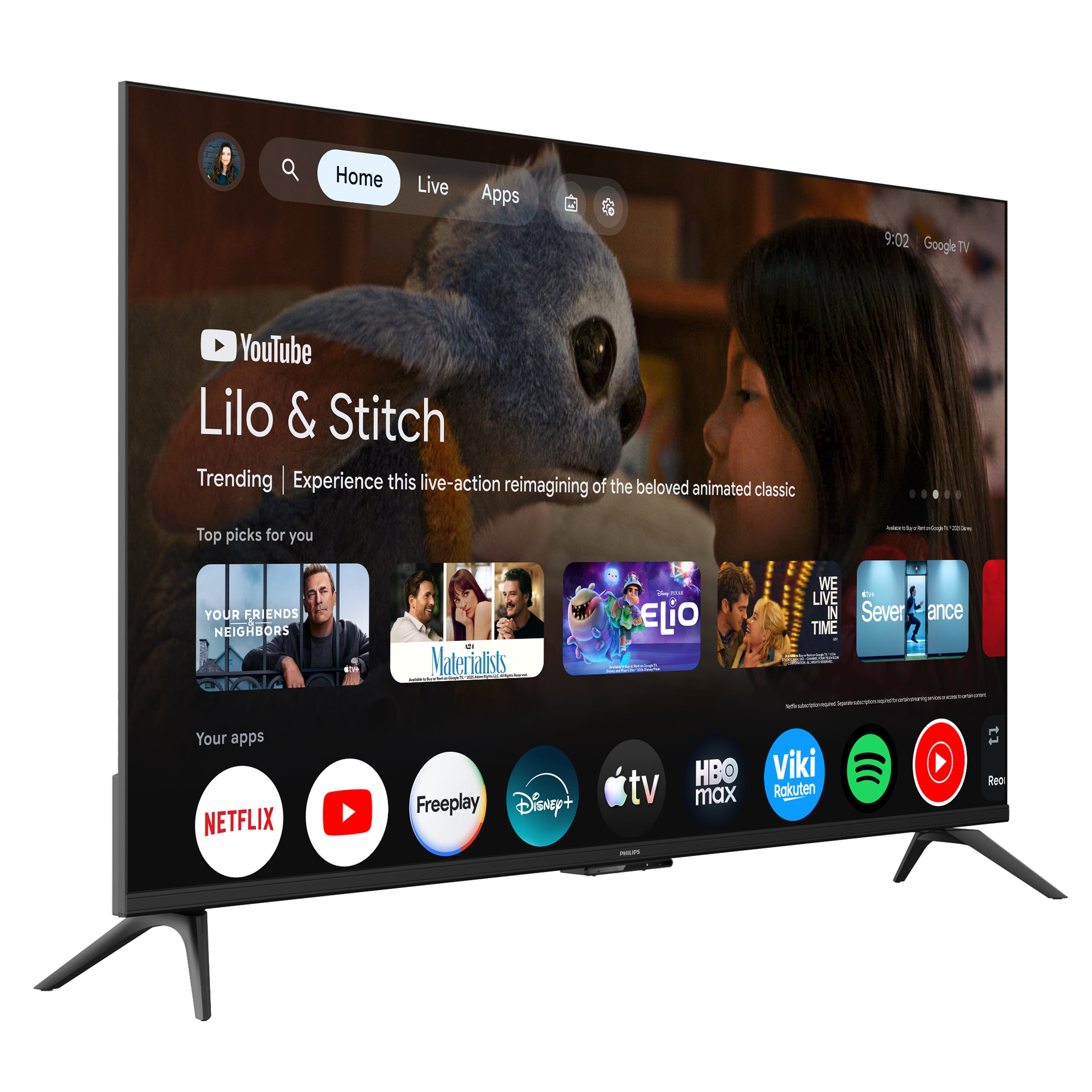 Philips 43" Class QLED 4K UHD (2160p) Google Smart TV (43PQL7456/F7)