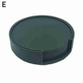 thumbnail image 1 of Ensemble de 6 Pcs Dessous de Verre Ronds en Cuir PU pour Boisson et Café Napperons Tapis Napperon de Table, 1 of 9