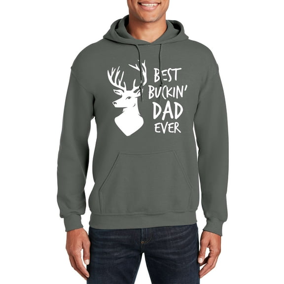 Veracco Best Buckin Dad Ever Hoodie Sweatshirt | Unisex | for Men and Women (Charcoal)