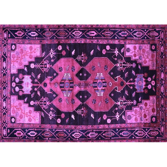 Ahgly Company Indoor Rectangle Persian Purple Traditional Area Rugs, 2' x 3'