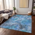 thumbnail image 6 of Addison Rugs Chantille Indoor/Outdoor Transitional Floral Blue Machine Washable Rectangle Rug, 10' x 14', 6 of 8