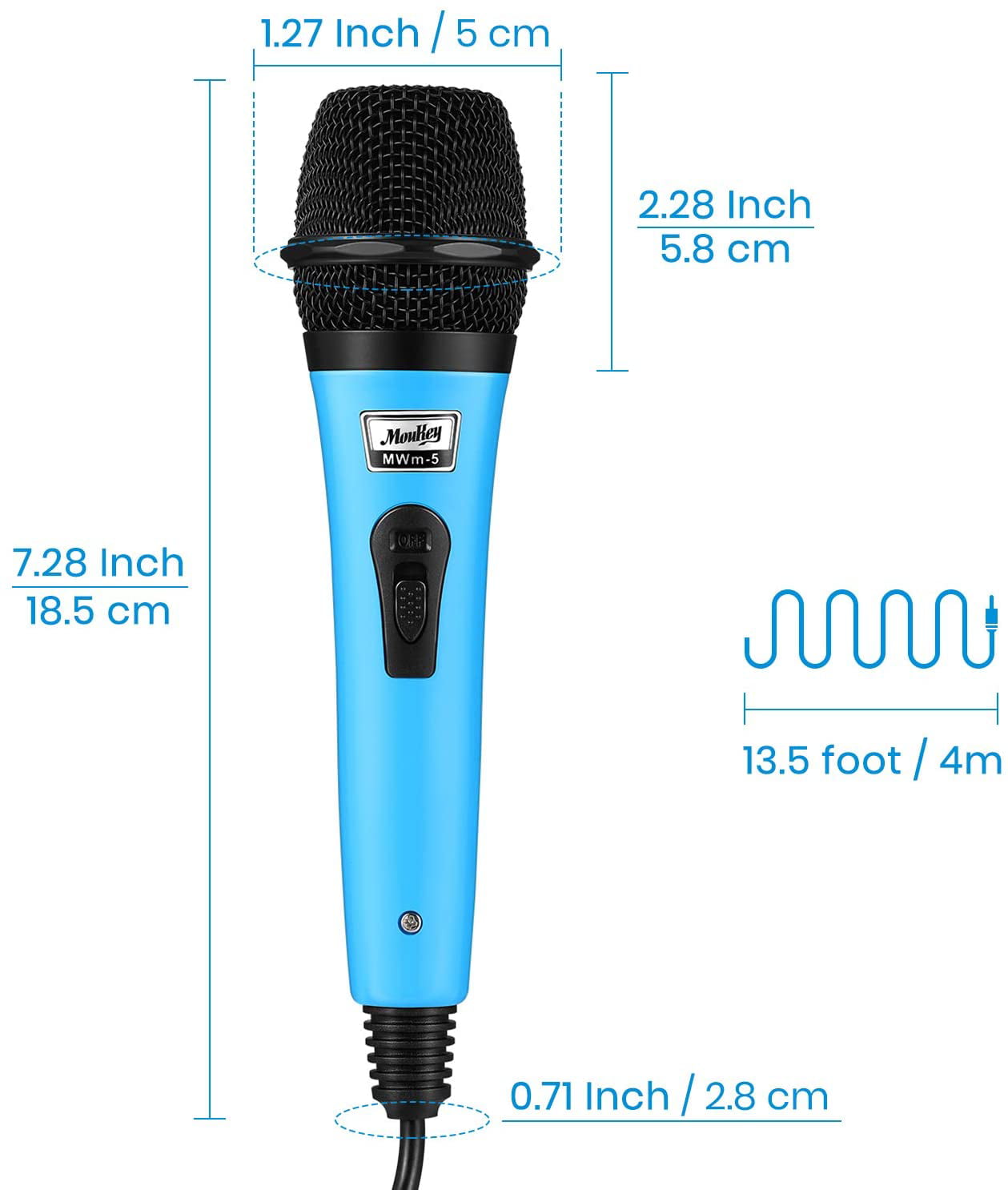 Moukey Dynamic Microphone Karaoke Microphone with 16.40 ft XLR Cable Metal Vocal Handheld Microphone Compatible with Karaoke Machine/Speaker/Amp/Mixer for Singing Speech & Christmas Party Stage 