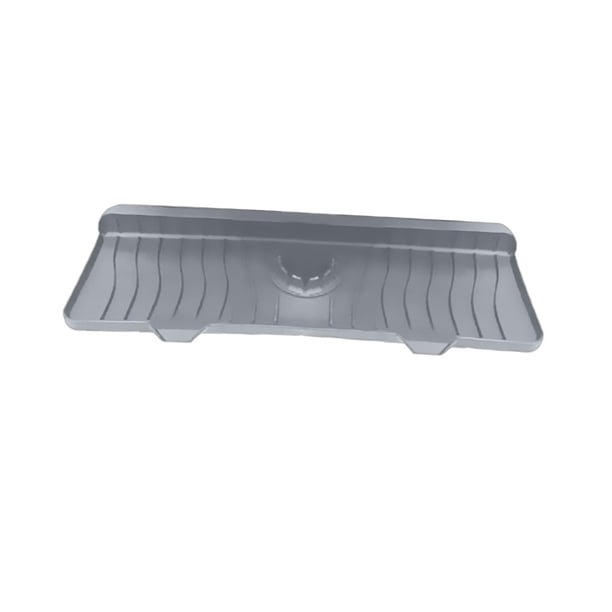 Alfombrilla de silicona para grifo, manija del grifo, bandeja recogedora de goteo, protector de encimera, fácil de usar gris 36x14.5x1.68 cm